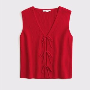 Abercrombie & Fitch Red Sleeveless Blouse